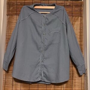Women's Blue Button Down Shirt